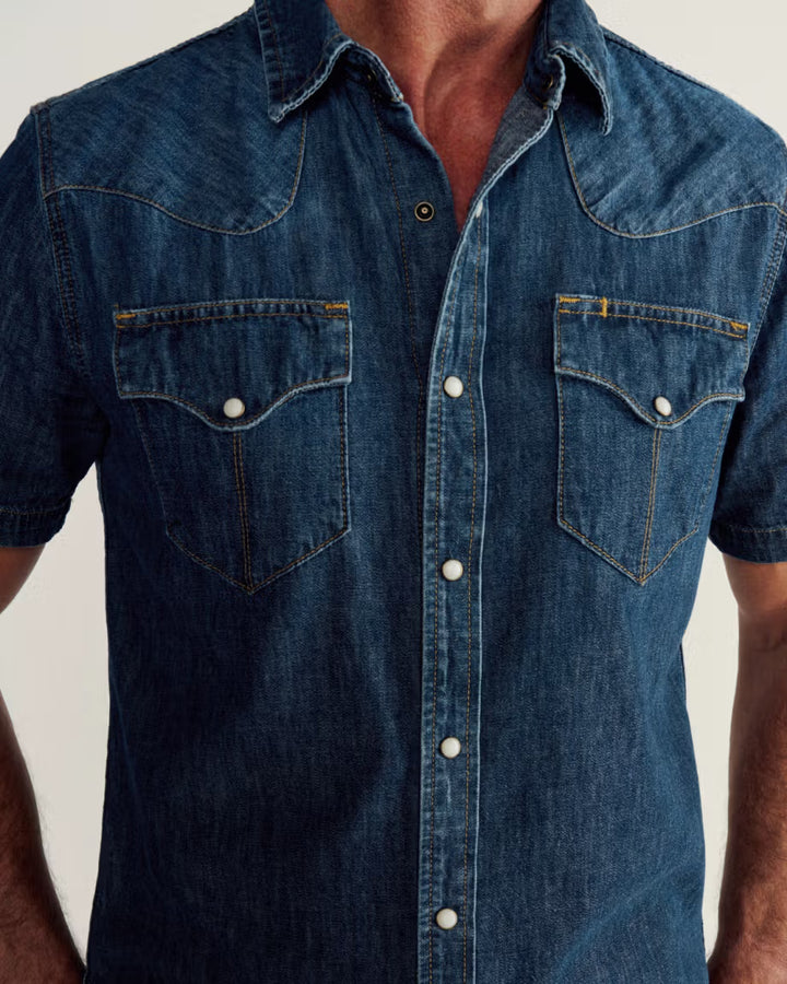 Men's Tecovas Denim Pearl Snap SS Shirt