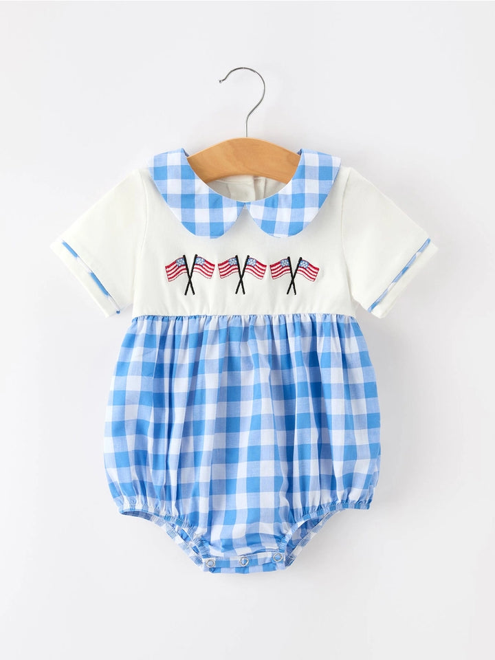 BR 4th of July Plaid Romper