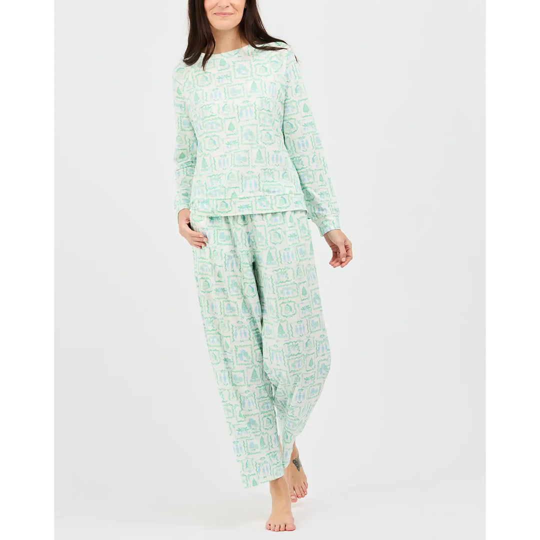 MS Annie Yueltide Vignettes Blue Pajama Set