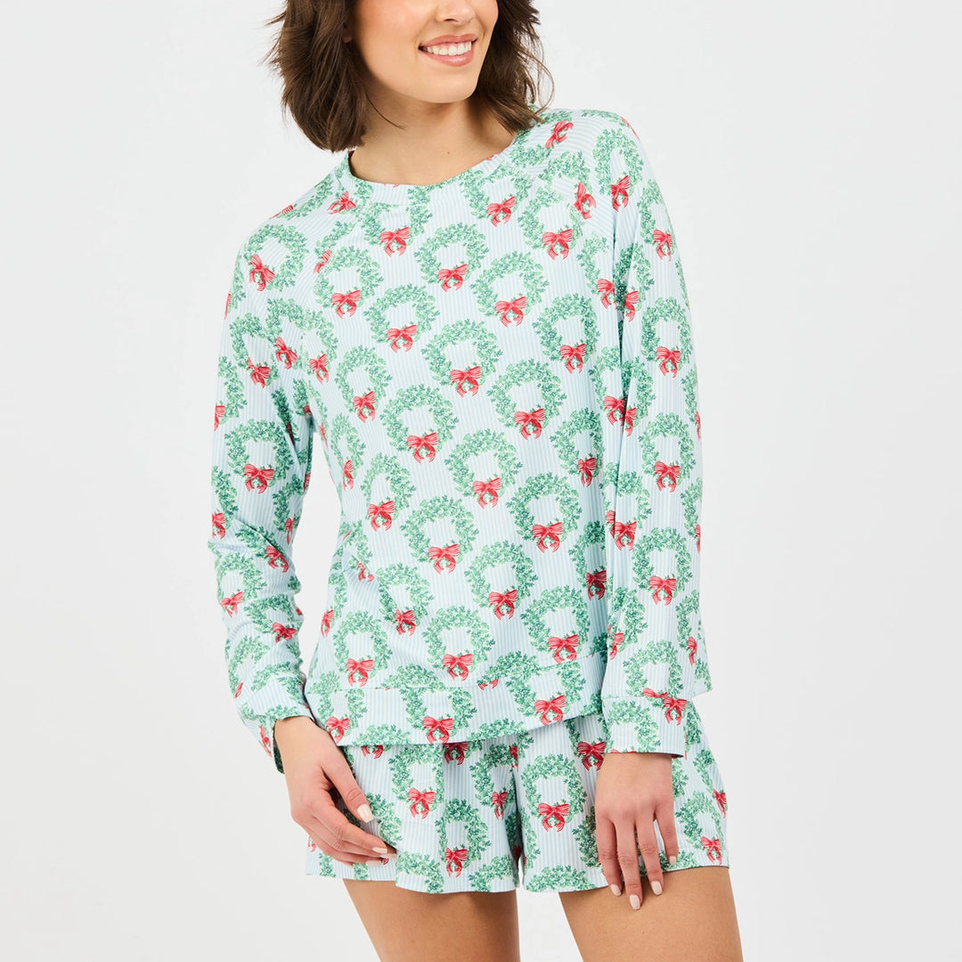 MS Annie Wreath & Ribbon Pajama Set