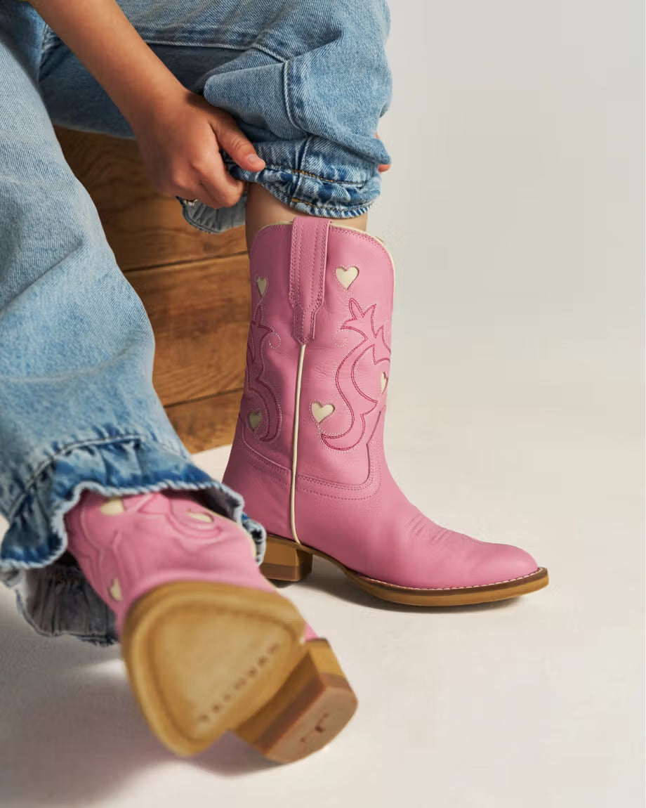Tecovas Annie Hearts Kid Boots - Wild Rose Goat