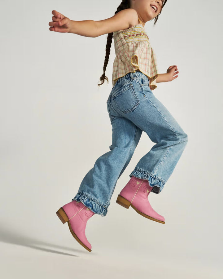 Tecovas Annie Hearts Kid Boots - Wild Rose Goat