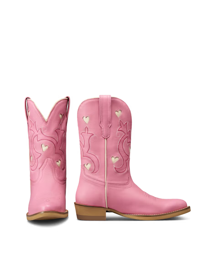 Tecovas Annie Hearts Kid Boots - Wild Rose Goat