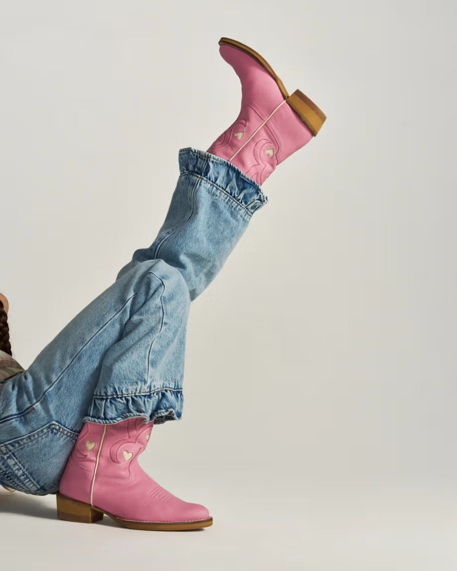 Tecovas Annie Hearts Kid Boots - Wild Rose Goat