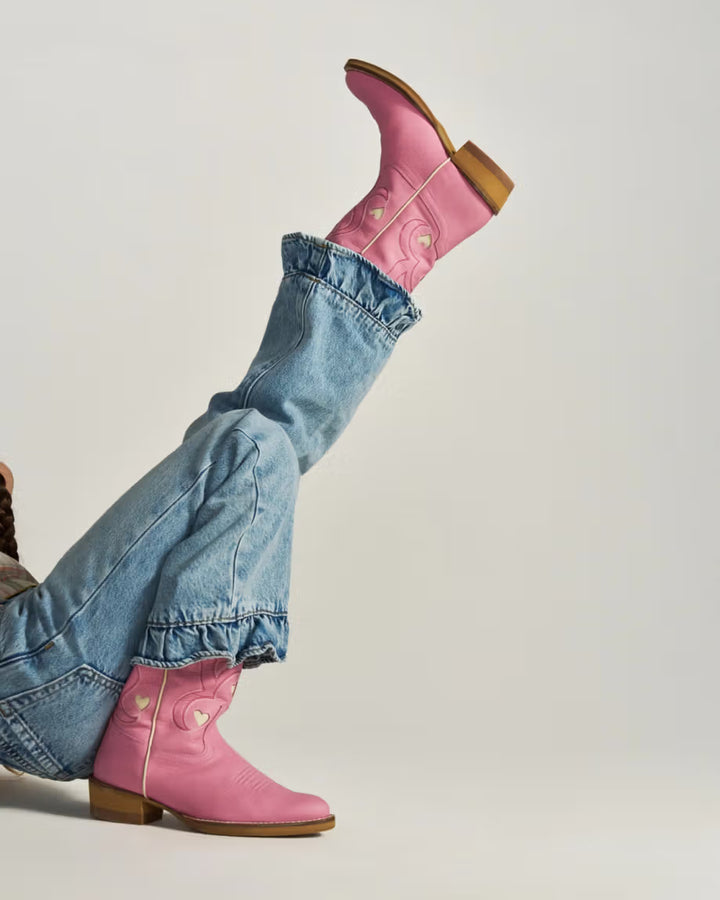Tecovas Annie Hearts Kid Boots - Wild Rose Goat