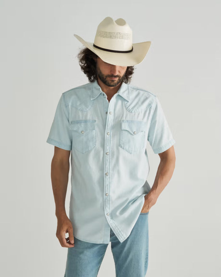 Men's Tecovas Denim Pearl Snap SS Shirt