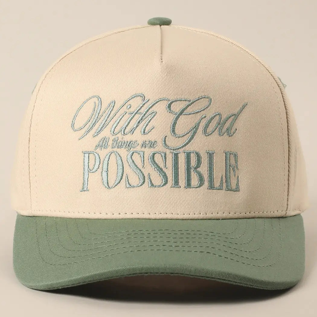 With God All Possible Embroidery Cap