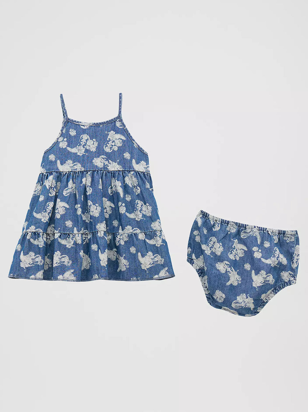 Wrangler Baby Girl Boot Print Denim Dress