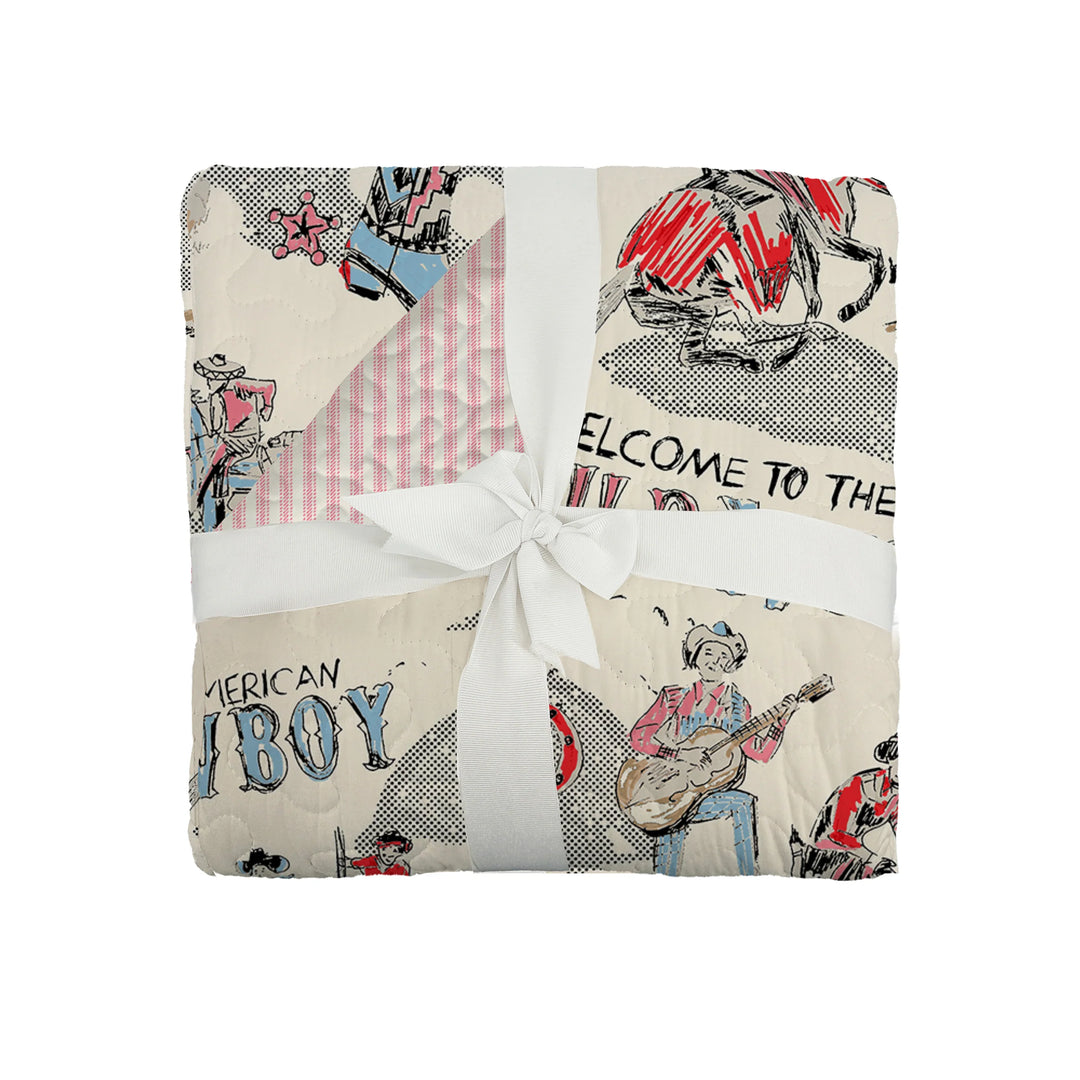 Ida Mae Home Cattle Drive Sand Baby Blanket
