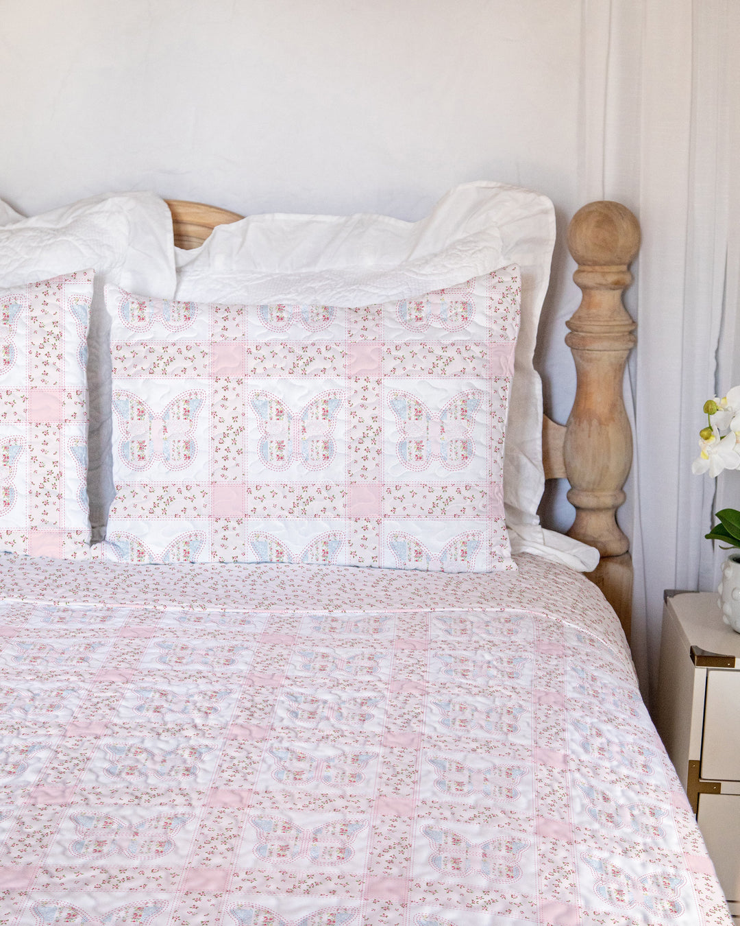 Ida Mae Home Butterfly Patchwork Pastel Quilt