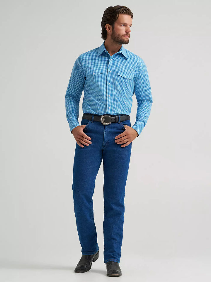 Wrangler Men's Wrinkle Resist LS Western Snap Plaid Shirt