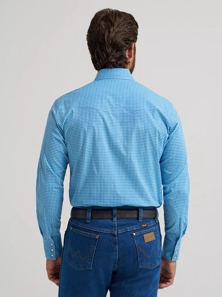 Wrangler Men's Wrinkle Resist LS Western Snap Plaid Shirt