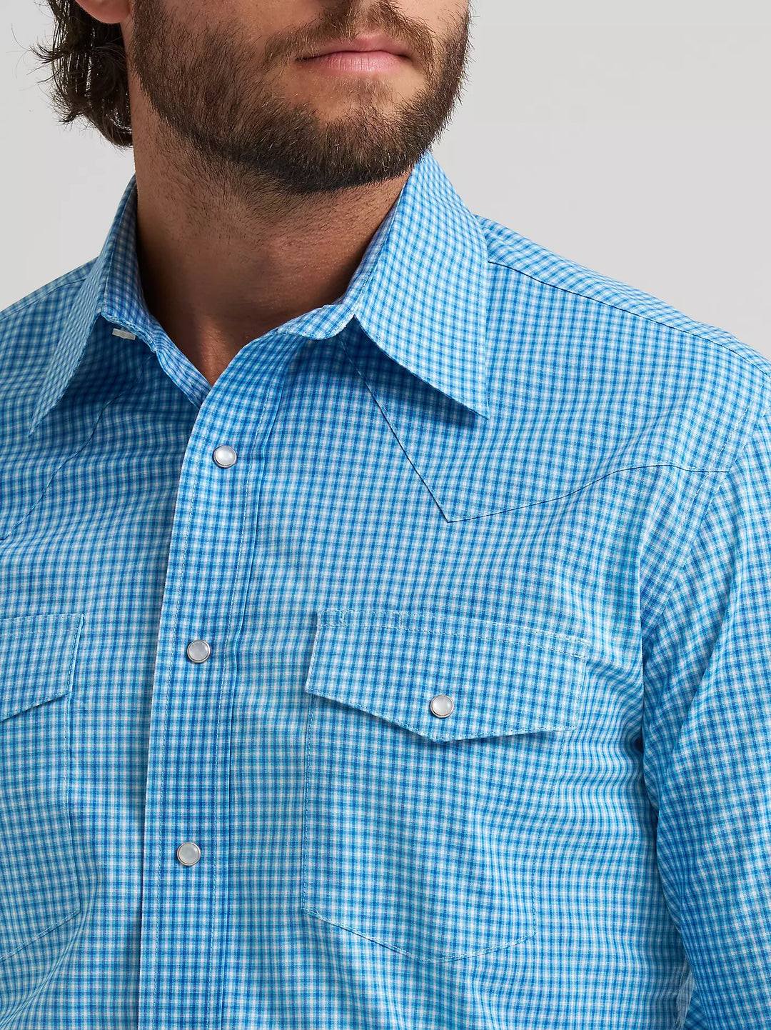 Wrangler Men's Wrinkle Resist LS Western Snap Plaid Shirt