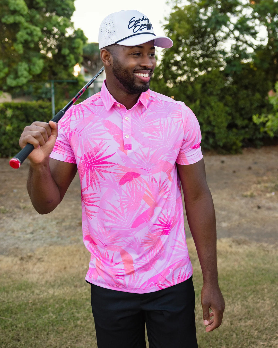 The Sunday Swagger Blush Bomber Polo