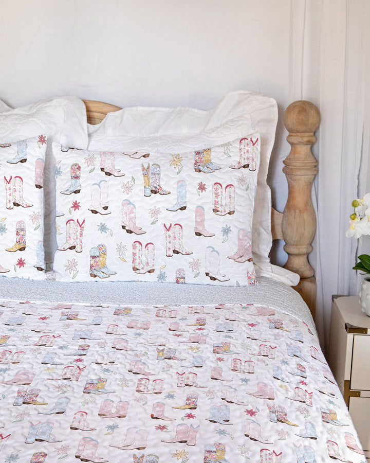 Ida Mae Home Daisy Boots Patchwork Pastel Quilt