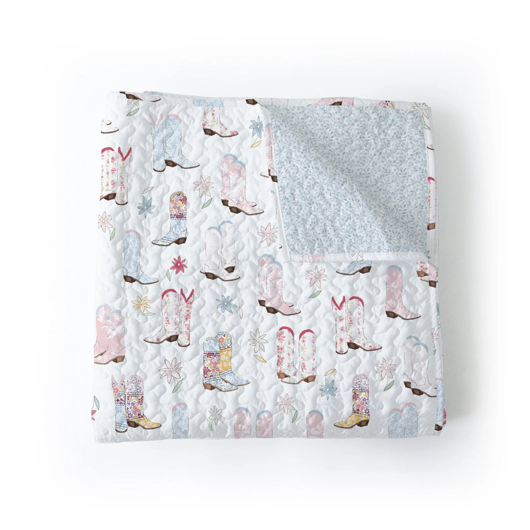 Ida Mae Home Daisy Boots Patchwork Pastel Quilt