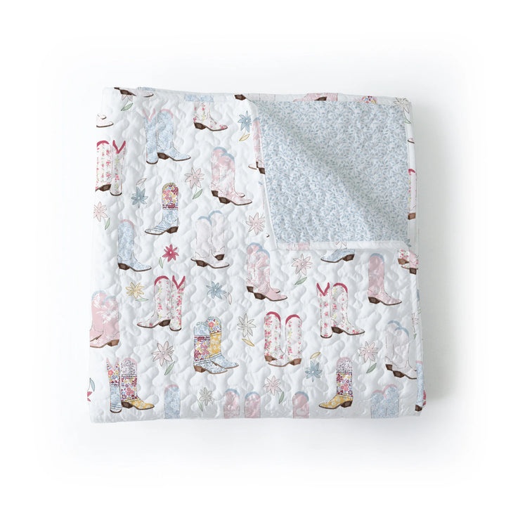 Ida Mae Home Daisy Boots Patchwork Pastel Quilt