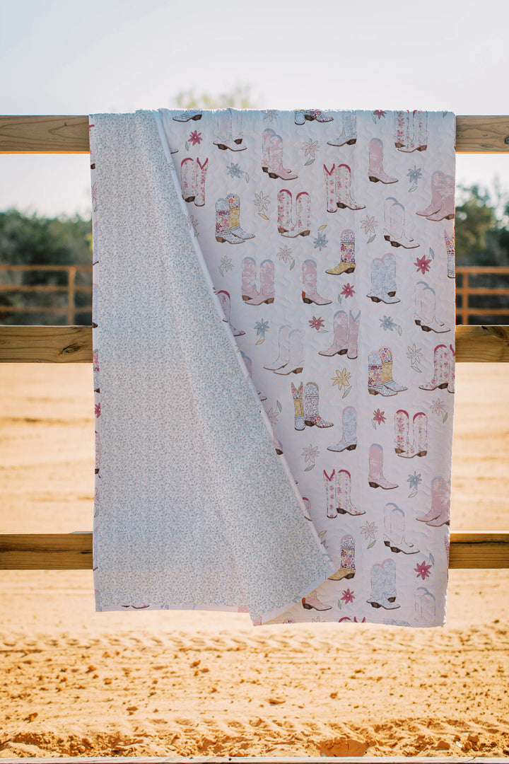 Ida Mae Home Daisy Boots Patchwork Pastel Quilt
