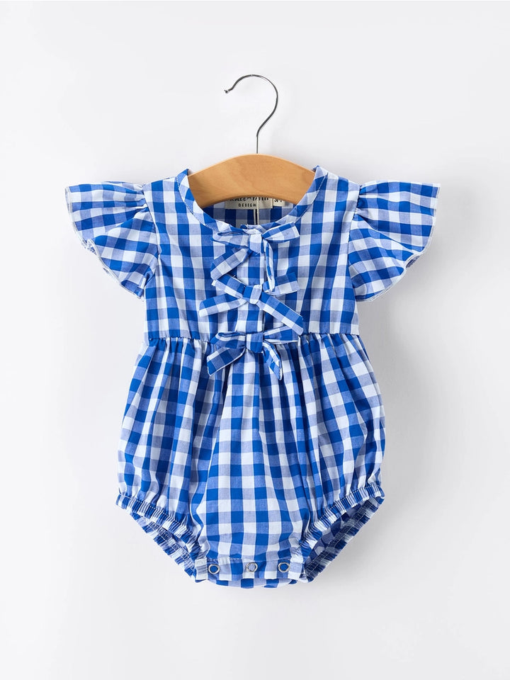 BR Plaid Bow Romper