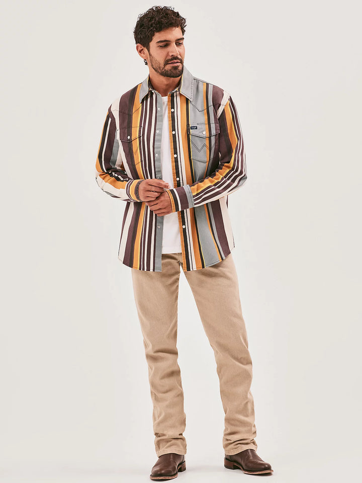 Wrangler® Vintage-Inspired Brushpopper Pearl Snap Shirt