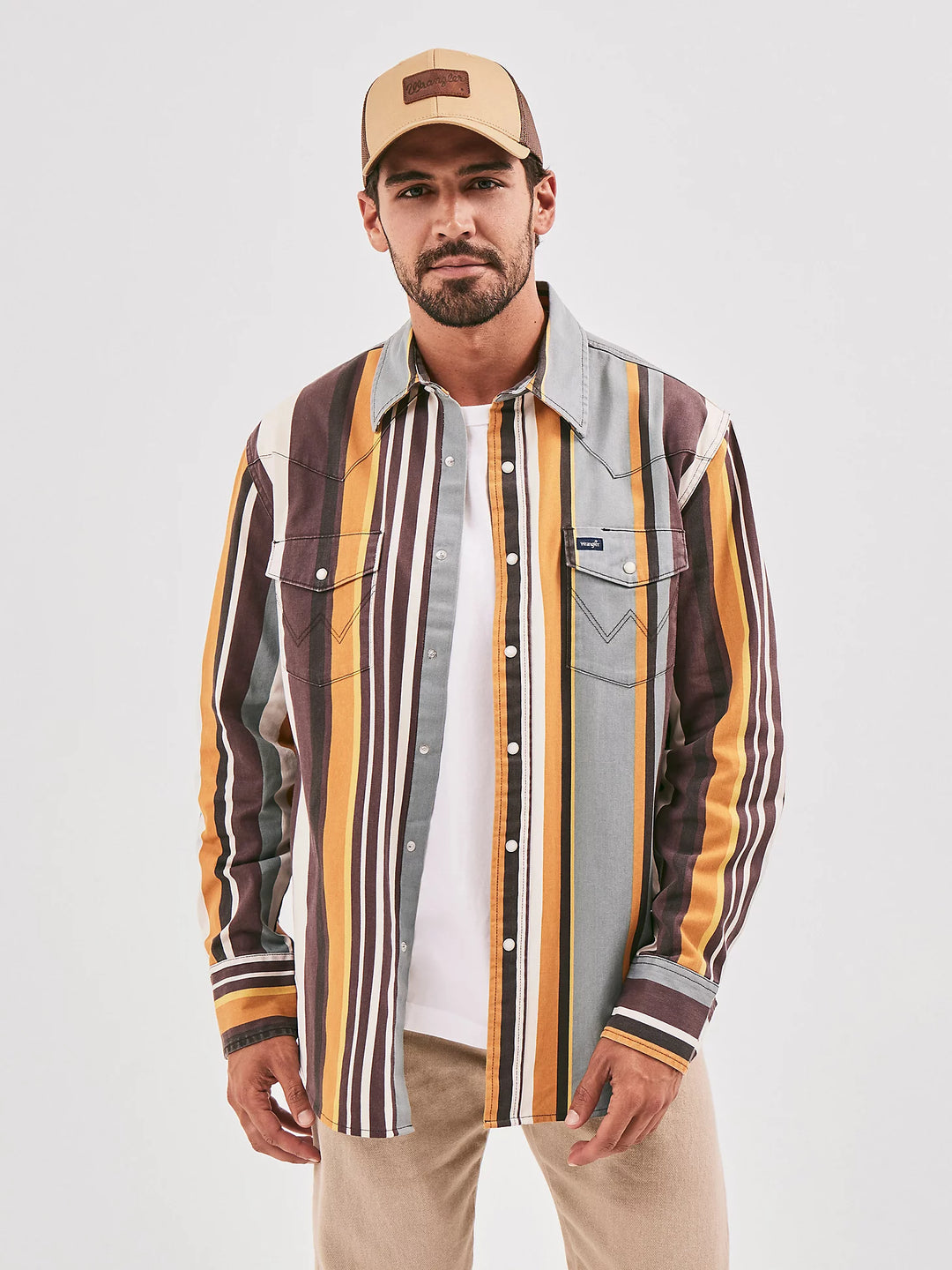 Wrangler® Vintage-Inspired Brushpopper Pearl Snap Shirt