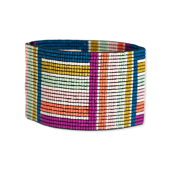 Brooklyn Geo Stripe Beaded Stretch Bracelet