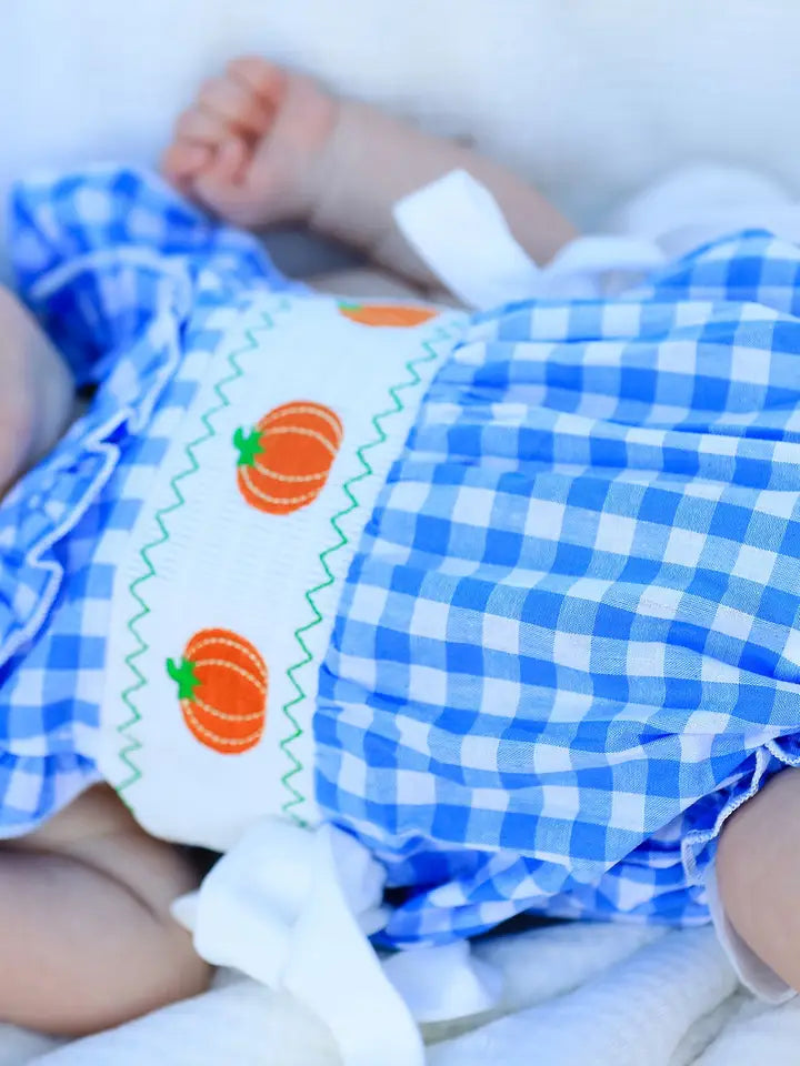 BR Rylee Faith Blue Pumpkin Romper