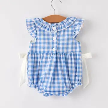 BR Rylee Faith Blue Pumpkin Romper