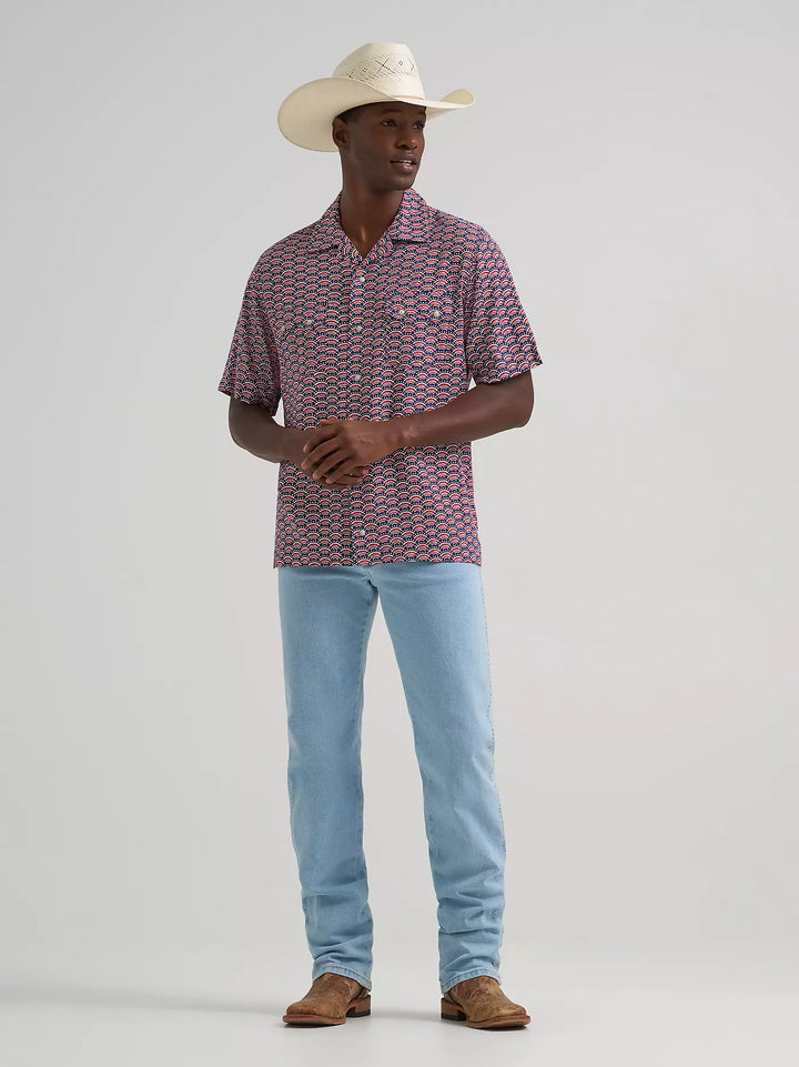 Wrangler Men's Coconut Cowboy Camp SS Shirt