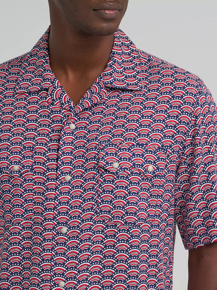 Wrangler Men's Coconut Cowboy Camp SS Shirt