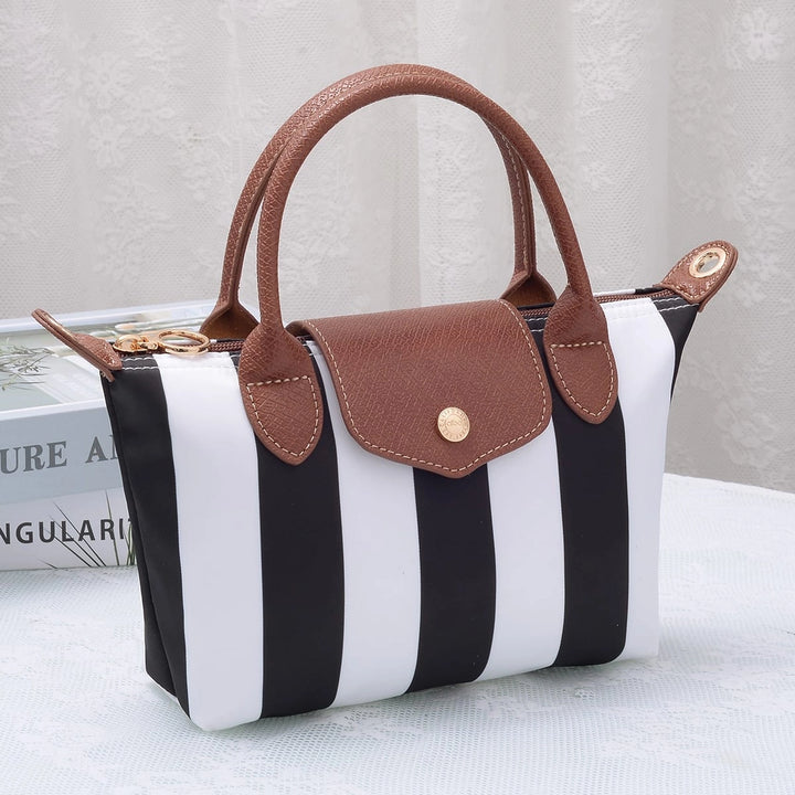 MW Riley Striped Nylon Double Handle Crossbody Bag