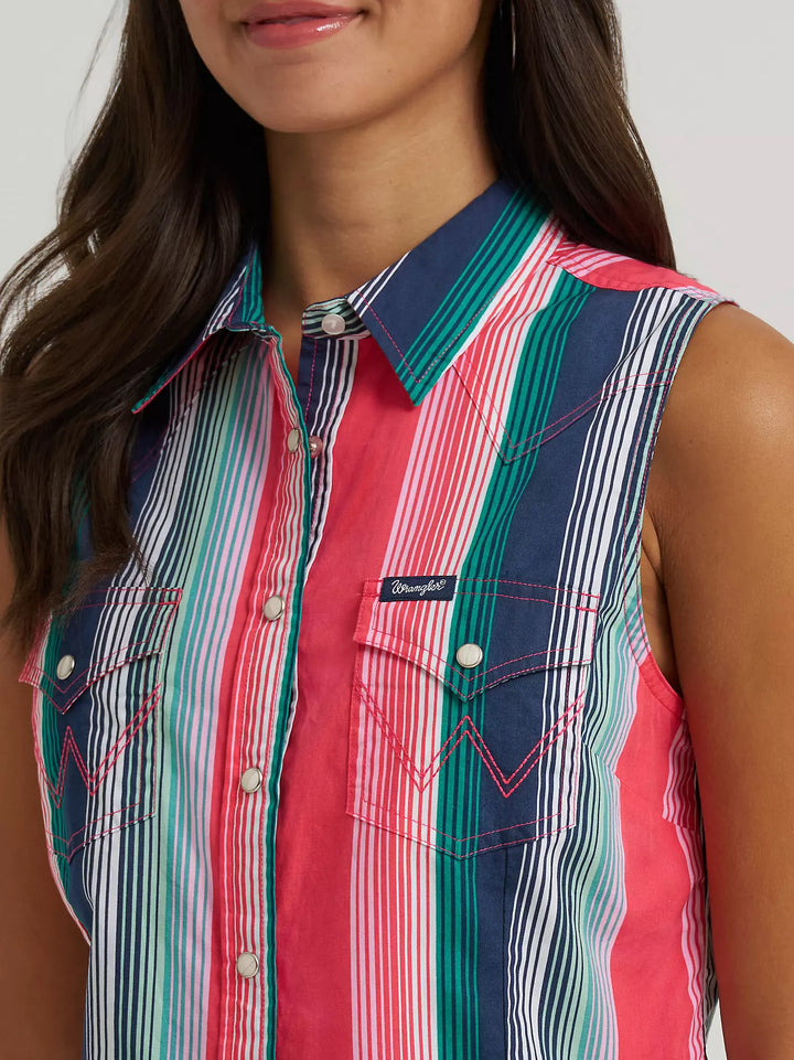 Womens's Wrangler Retro® Punchy Sleeveless Snap Shirt