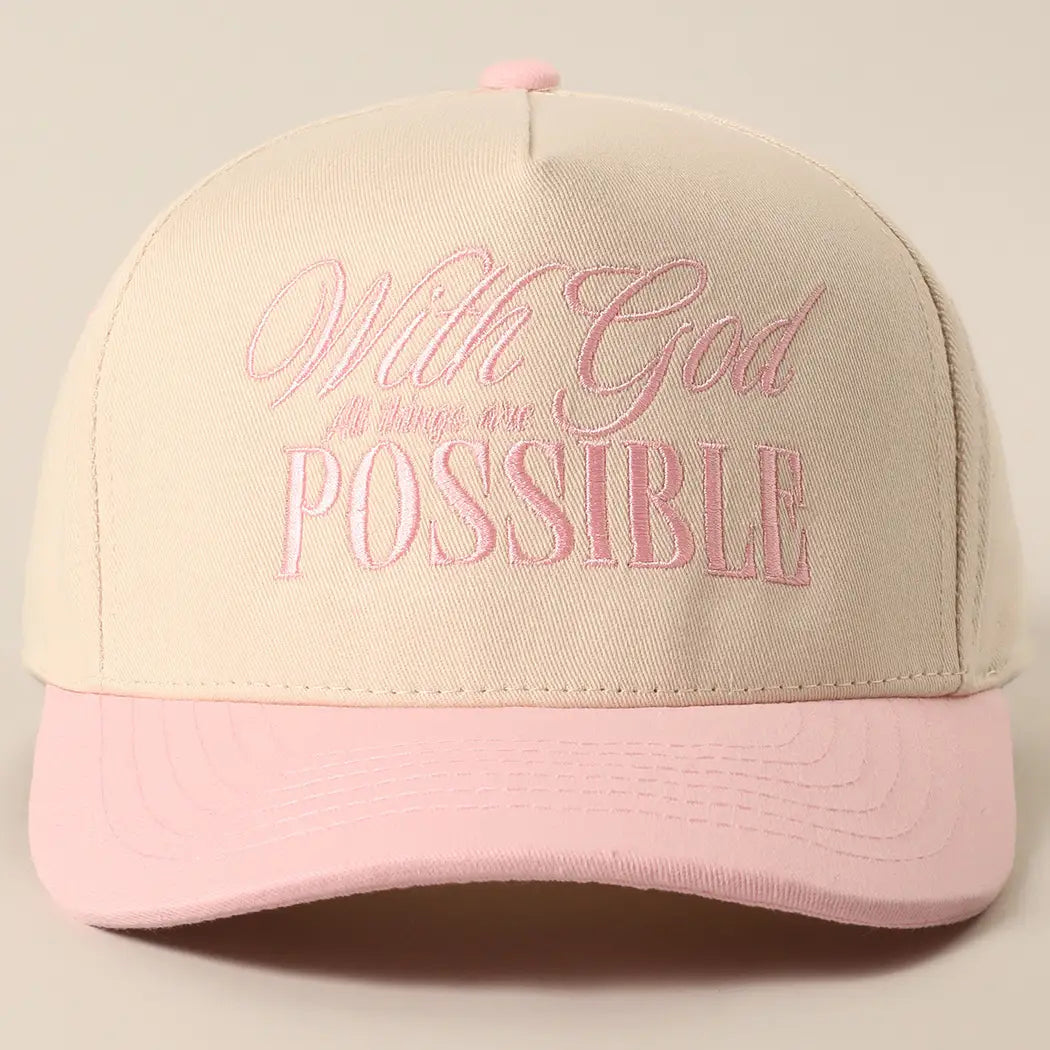 With God All Possible Embroidery Cap