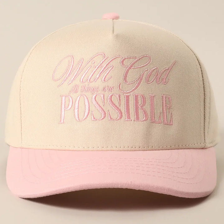 With God All Possible Embroidery Cap