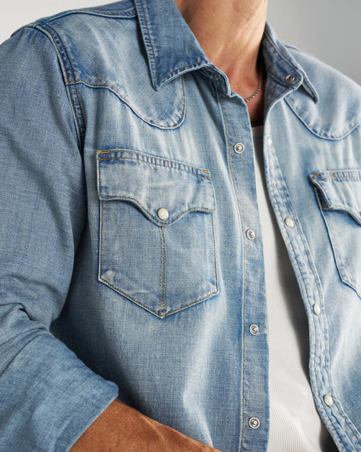 Men's Tecovas Denim Pearl Snap LS Shirt