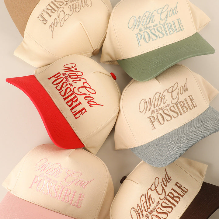 With God All Possible Embroidery Cap