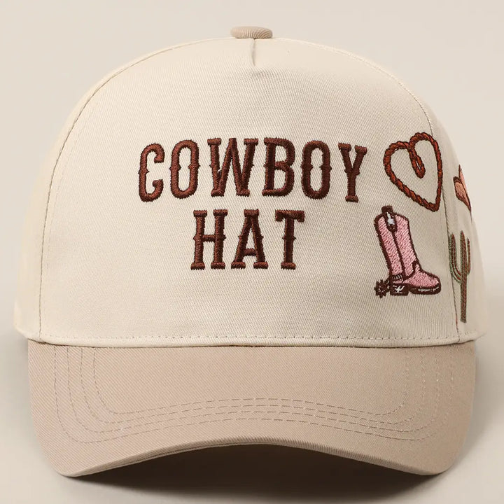 Cowboy Hat Cactus Heart Embroidery Trucker Hat