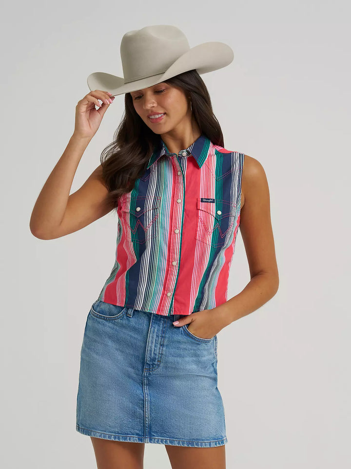 Womens's Wrangler Retro® Punchy Sleeveless Snap Shirt