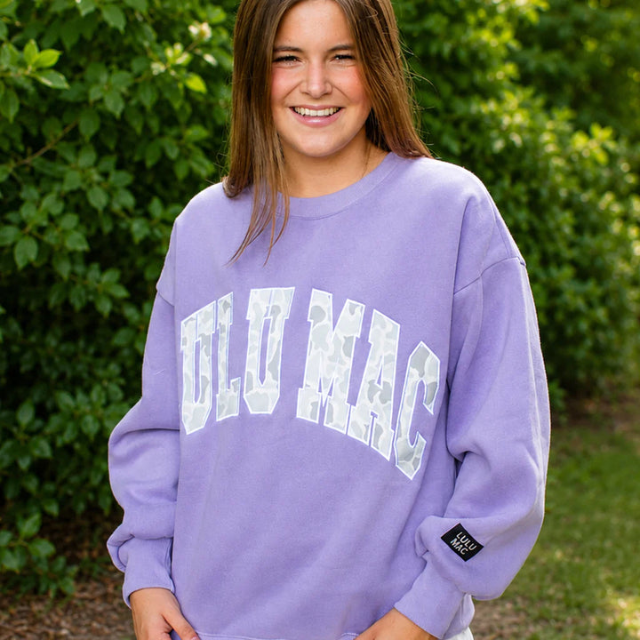 Lulu Mac White Camo Logo Sweatshirt
