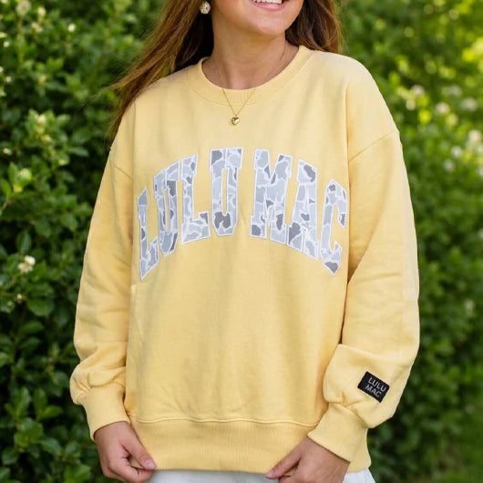 Lulu Mac White Camo Logo Sweatshirt
