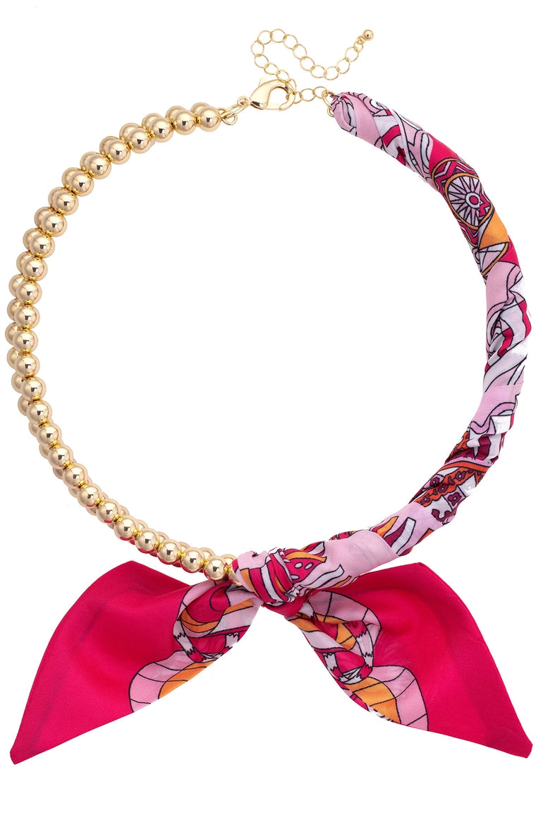 CS Cassie Ball Bead Scarf Necklace
