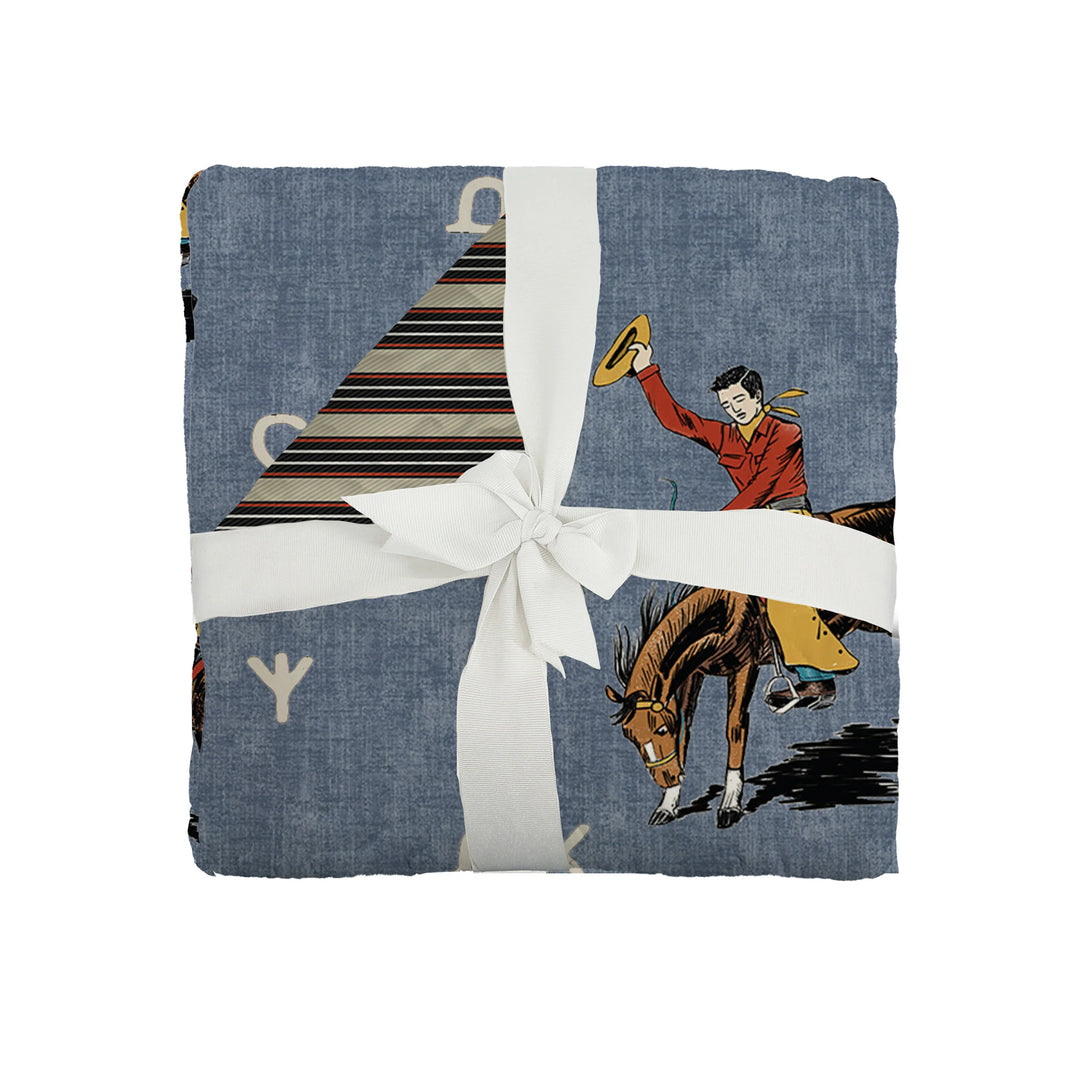 Ida Mae Lazy J Chambray Baby Blanket