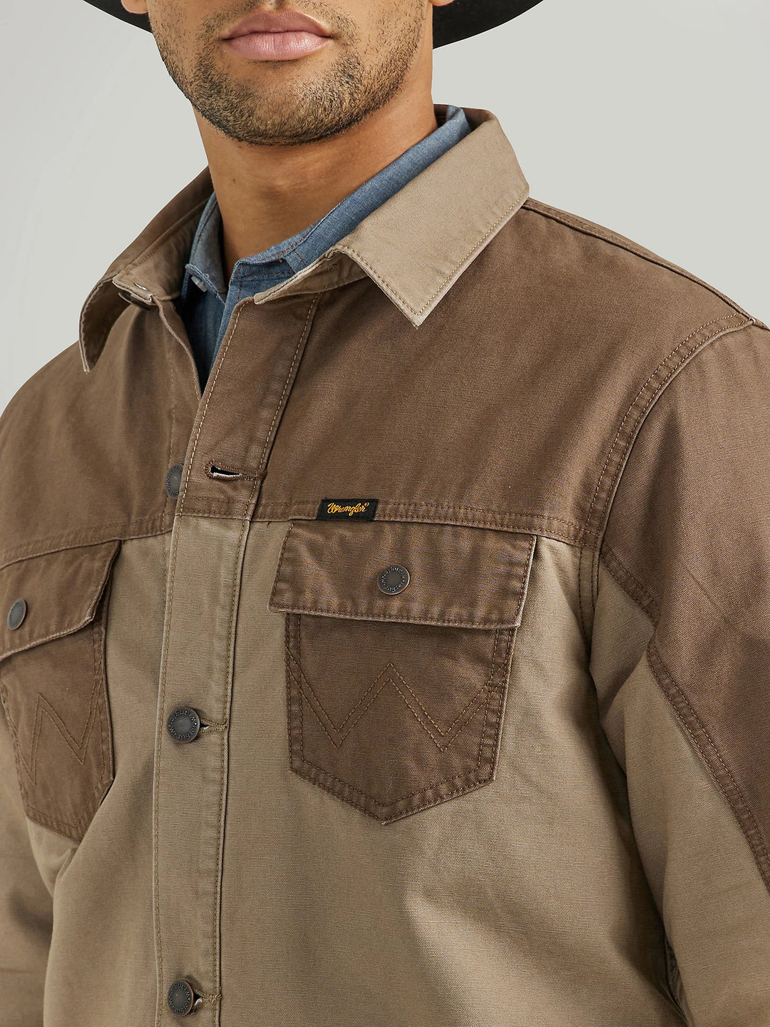 Wrangler Men's Mixed Canvas Chore Jacket