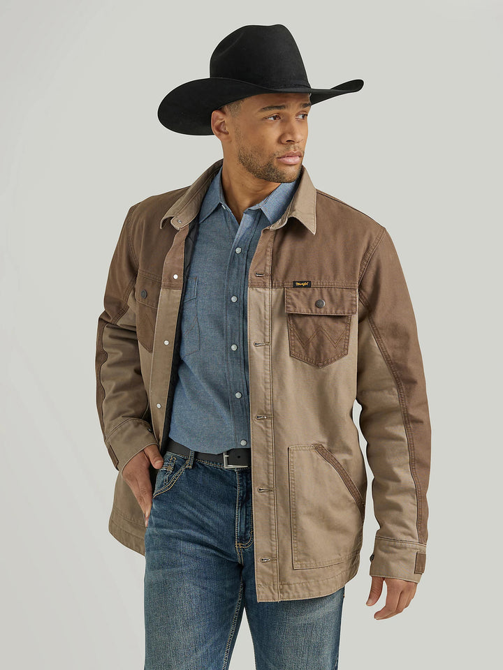 Wrangler Men's Mixed Canvas Chore Jacket