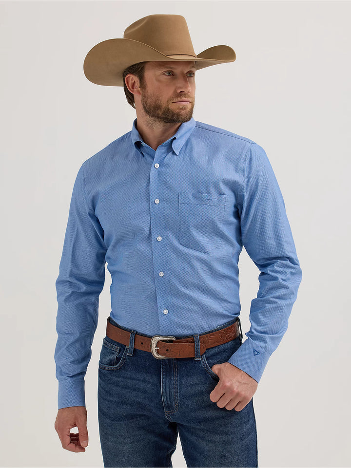 Wrangler Men's Cody Johnson LS Shirt - Blue Diamonds