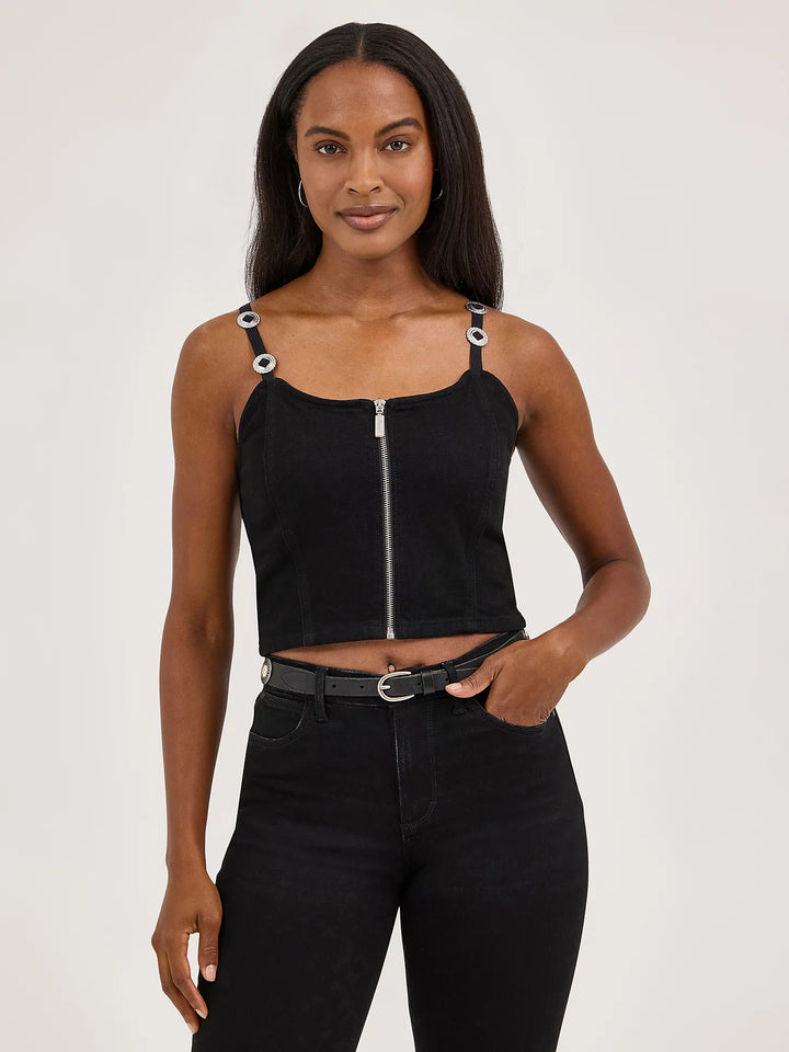 Wrangler® Women's Concho Strap Denim Tank