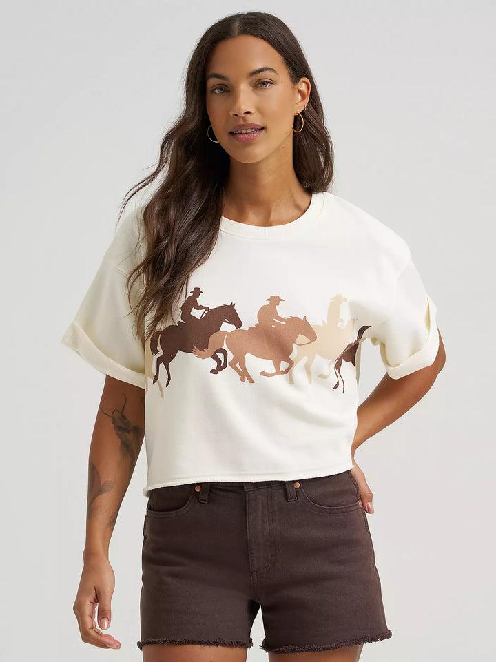 Wrangler Women's Short Sleeve Crew Sweatshirt