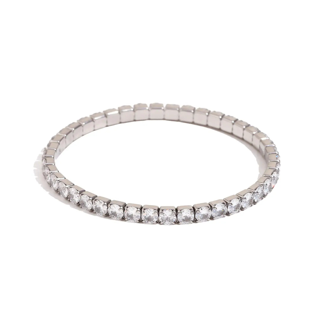 HJ 4mm Gold Stretchy Tennis Bracelet