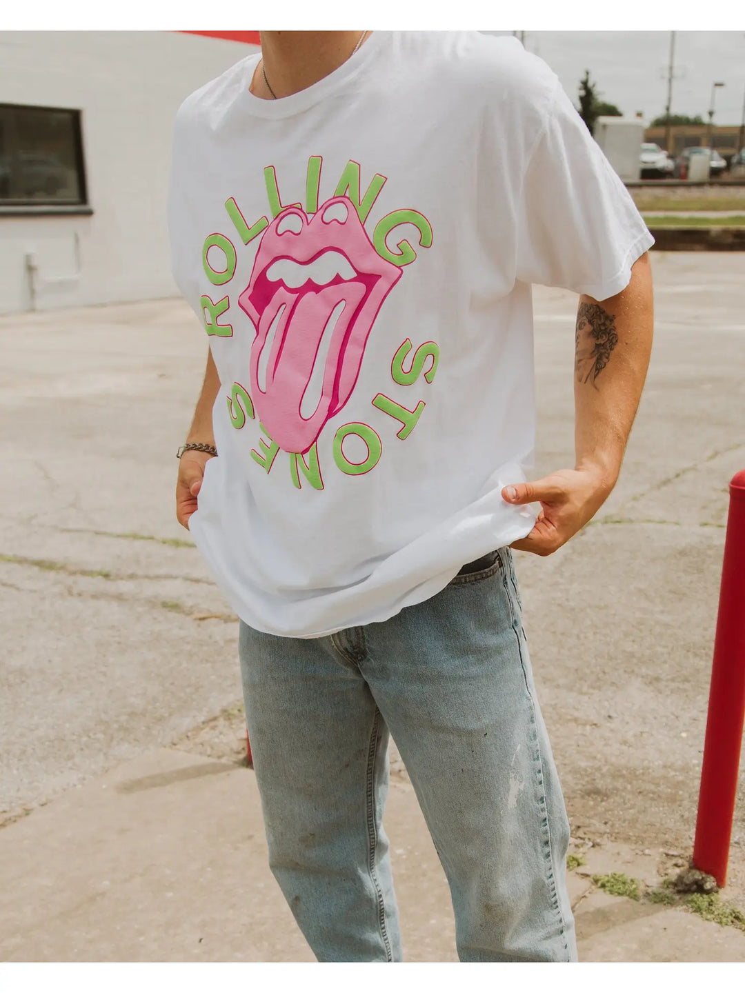 The Rolling Stones Neon Puff Thrifted Tee