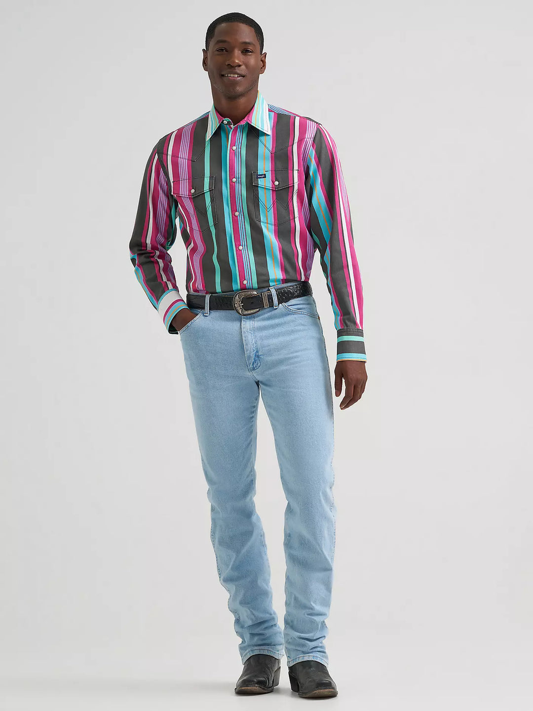 Wrangler Men's Vintage Inspired Brushpopper Snap Shirt - Desert Dusk